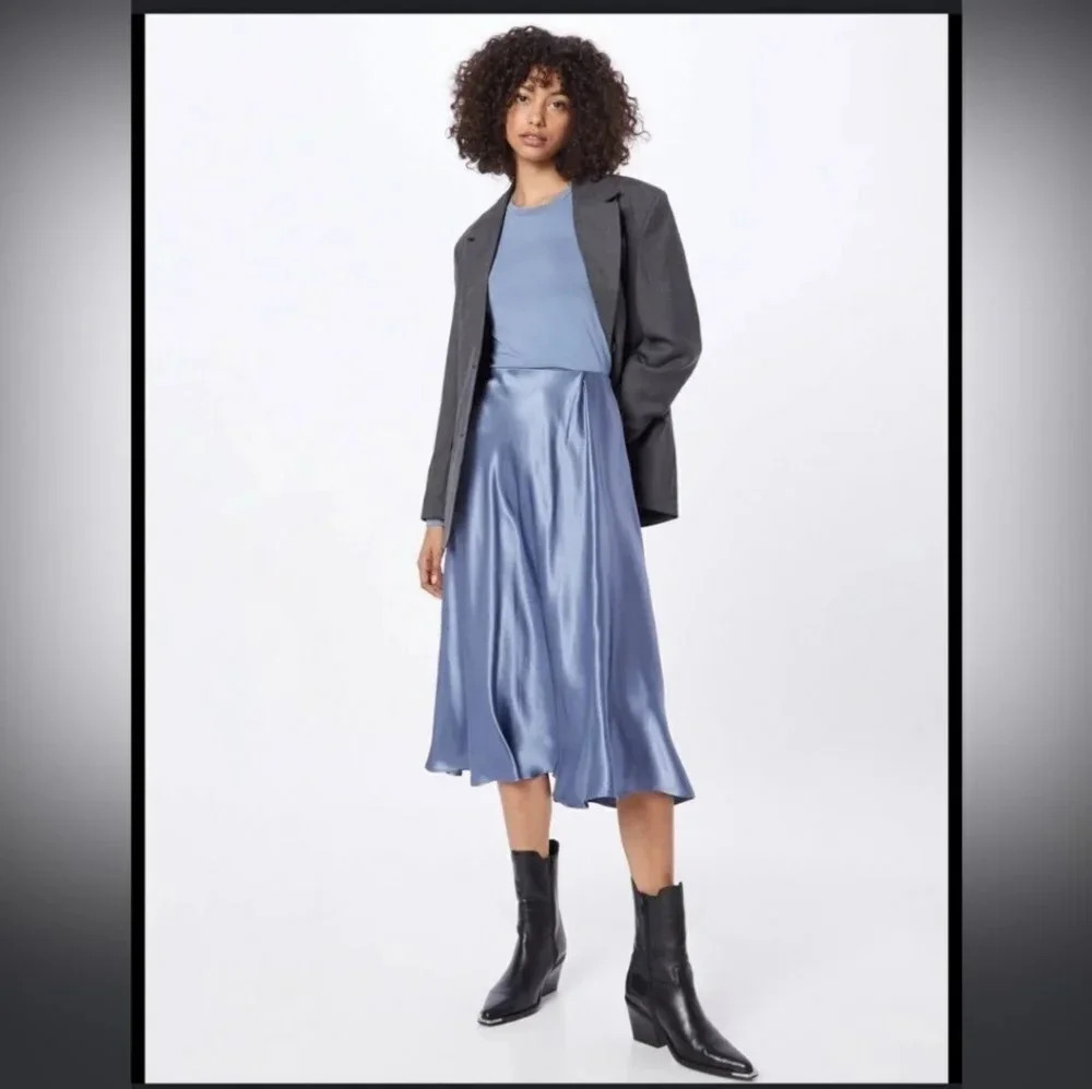 MAX MARA Leisure Coimbra Draped High Waisted Satin Midi Skirt(L)12 - Picture 1 of 11